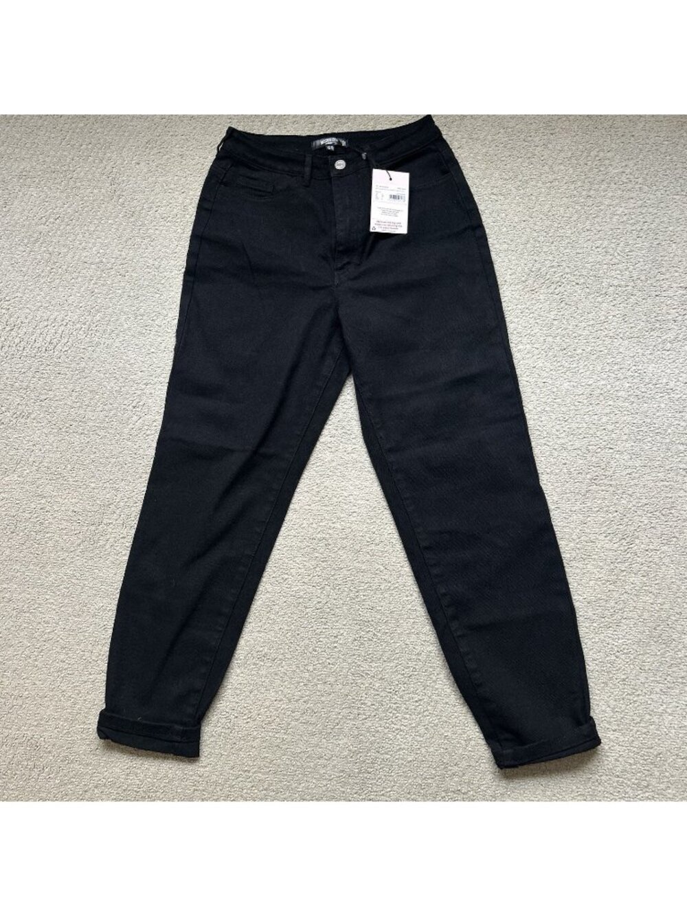 Missguided Womens Black High Waisted Comfort Stretch Jeans Size 4